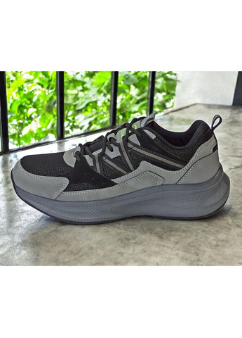 Сірі Осінні кросівки арт.ed342-2 чорний з сірим Clibee 342-2