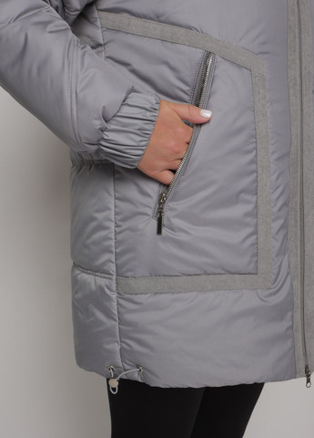 Сіра зимня парка зимова жіноча великого розміру SK