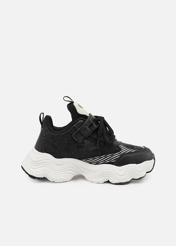 Черные демисезонные кроссовки для девочки, на плоской подошве цвет черный цб-00273844 Kimboo