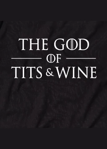 Чорна футболка got "god of tits and wine" чоловіча чорна (bd-f-18) BeriDari