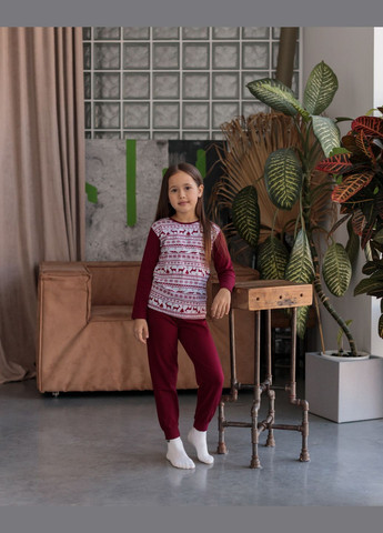 Бордовая комплект на девочку со штанами Nicoletta