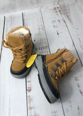 Коричневые повседневные зимние ботинки зимние детские на мальчика коричневый (1040) Clibee