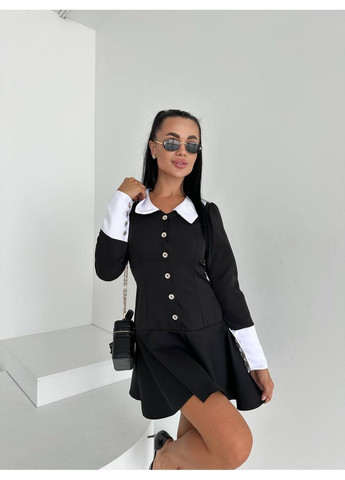 Черное праздничный, повседневный, деловое, кэжуал женское платье елегантное а-силуэт Style Point однотонное