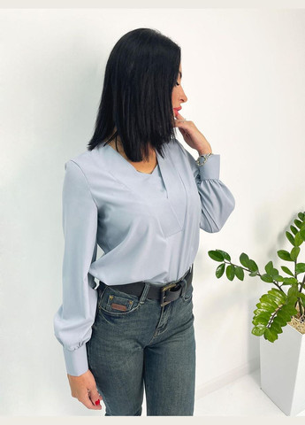 Сіра жіноча блуза з довгим рукавом Fashion Girl