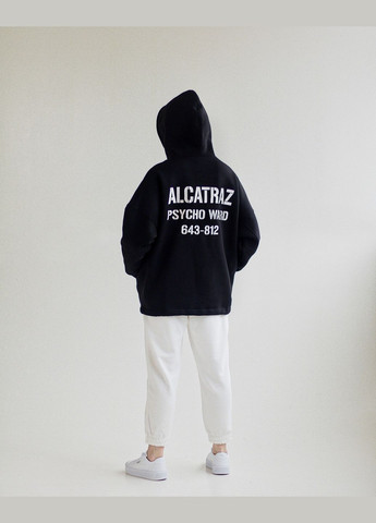 Оверсайз худі з вишивкою ALCATRAZ чорний nadiupishou (302899118)