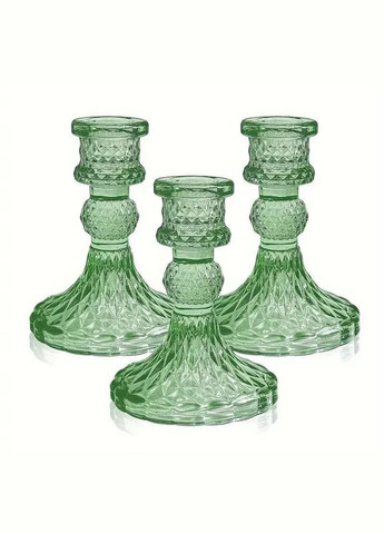 Підсвічник скляний Leeseph зелений Malva (311224078)