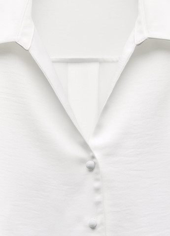 Белая вечерний рубашка однотонная Zara