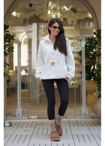 Білий світшот жіночий «скажена качечка» — замір в описі DK/DL Мода без кордонів однотонний без декору (366527062)