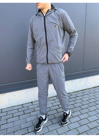 Серый демисезонный костюм плащевка креш,nike,штаны и кофта Україна