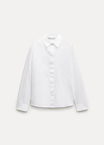 Белая классическая рубашка однотонная Zara