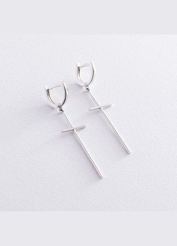 Срібні сережки Хрести 122591 Oniks (266133291)