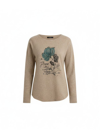 Бежевий зимовий теплий і стильний жіночий светр бежевий пуловер NaNa