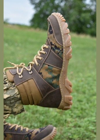 Військові Чоловічі Тактичні Берці Зимові. 36-48р Коричневі+Піксель. Теплі та зручні! MSZM-1019 No Brand (301138635)