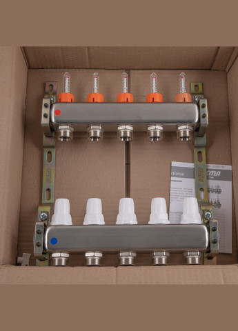 Колектор із витратомірами (нерж.) 1"х5 № К073 Icma 87K073179PQ32QU (341326409)