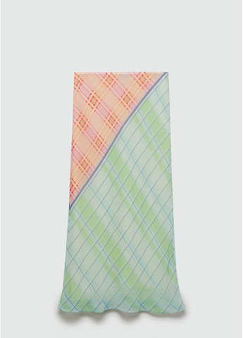 Разноцветная повседневная с абстрактным узором длинная юбка с принтом Mango