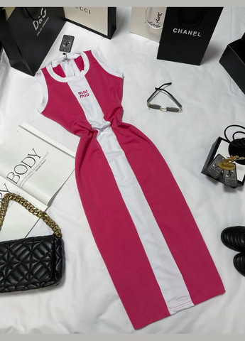 Розовое повседневный женское стильное платье - майка с разрезом футляр Україна с надписью