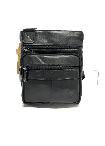 Мужская сумка Zzixs из натуральной кожи 6018-1 черная 22х18.5х4 No Brand (371682092)