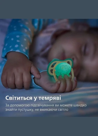 Пустушка Ultra Air нічна нейтральна 0-6 міс. 2 шт. (SCF376/18) Philips Avent (328396078)