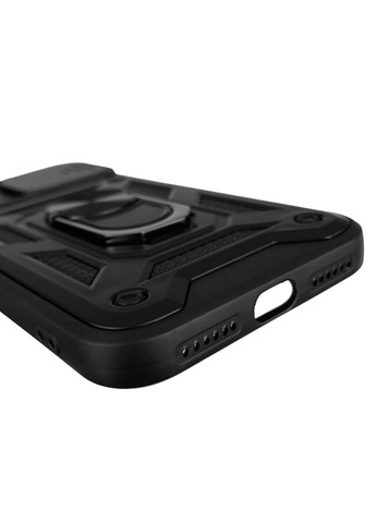 Чохол для iPhone X броньований з кільцем зі шторкою на камеру на айфон х чорний rg1 Apple (366021717)