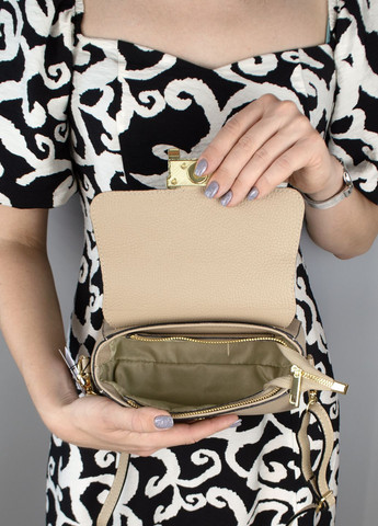 Сумка жіноча шкіряна через плече 03570 на магніті світлий тауп Virginia Conti (300303771)