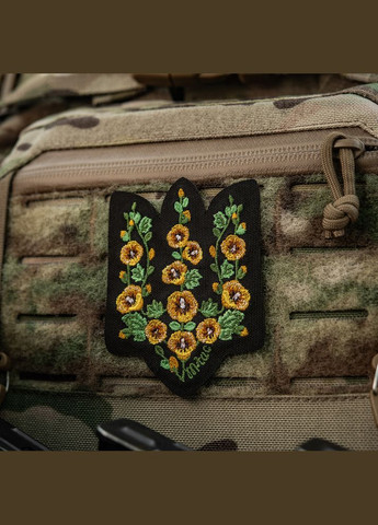 Нашивка Тризуб Мальви (вишивка) Black M-TAC (315047991)