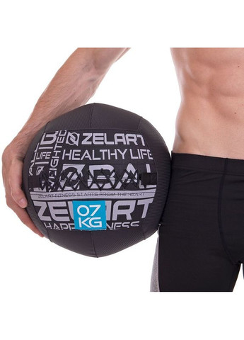 Мяч набивной медицинский для кроссфита WALL BALL Черный (вес 7 кг) FI-2637-7 Zelart (367617518)