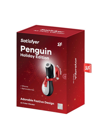 Вакуумний кліторальний стимулятор Penguin Holiday Edition, у шапочці та шарфі Satisfyer (316163653)