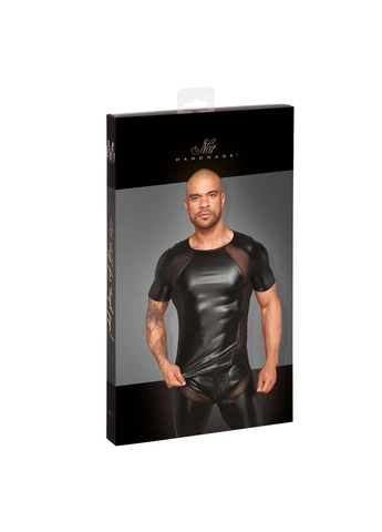 Футболка с мокрым эффектом H056 Men's T-shirt made of powerwetlook, CherryLove Noir Handmade (340274954)
