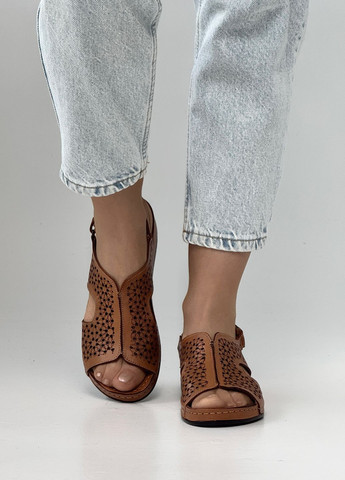 Охра босоножки женские с натуральной кожи Sherlock Soon