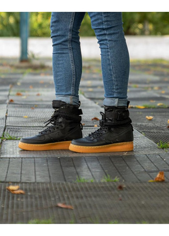 Чорні Осінні кросівки чоловічі nike special fled air force 1 black beige найк No Brand