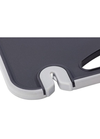 Дошка обробна з точилкою для ножів чорна пластикова 37х28см кухонна дошка для нарізки Kamille (368976966)