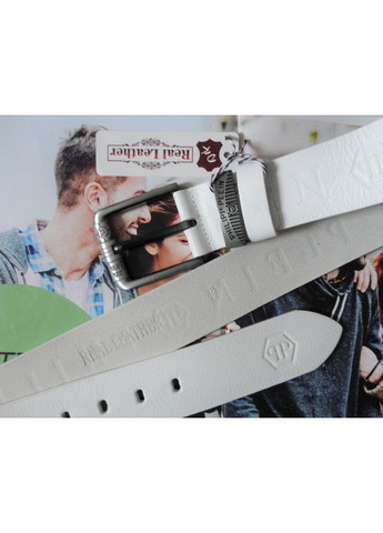 Чоловічий шкіряний ремінь для джинсів white No Brand (369365169)