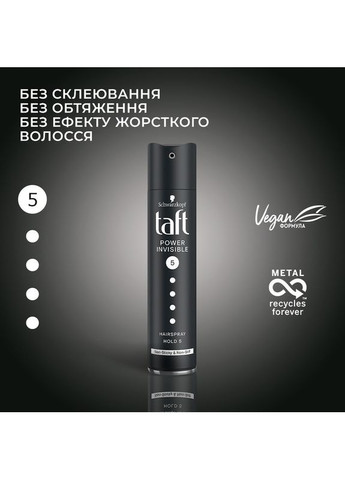 Лак для волосся Invisible Power 250ml (2-509836) Taft (369794416)