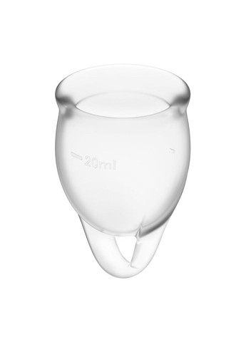 Набор менструальных чаш Satisfyer Feel Confident (Transparent), 15мл и 20мл, мешочек для хранения No Brand (366878749)