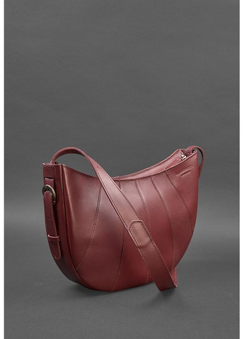 Шкіряна жіноча сумка Круасан Krast бордова BlankNote сумка бохо (348359316)