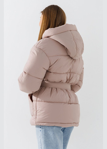 Светло-бежевая демисезонная куртка однотонная женская wbc02420 светло-бежевый shop (2000990830302) LAWA