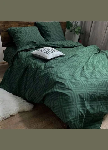 Постельное белье Карат темно-зеленый евро, 200х215 см 50х70 бязь No Brand (298351501)