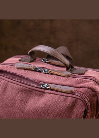 Рюкзак текстильний дорожній унісекс на два відділення 20615 Малиновий Vintage (328449842)