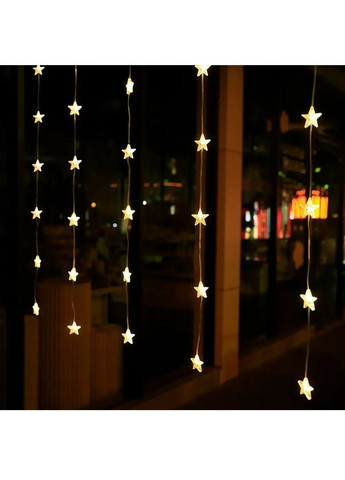 Гірлянда штора зоряний дощ світлодіодна з роботою від мережі з'єднанням гірлянд 3х0,9 м 60 лампочок (481985-Prob) Тепла біла Unbranded (369414194)