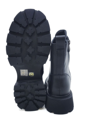 Жіночі черевики на овчині чорні шкіряні YA-14-7 25 см (р) Yalasou (268213519)