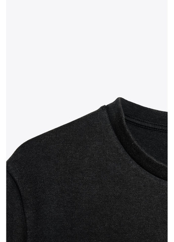 Черное вареное интерлочное платье с пояском Zara