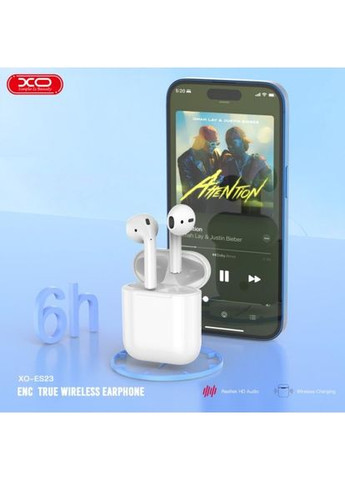 Наушники беспроводные ES23 bluetooth headset ( with wireless charging function) Белые XO (370613777)