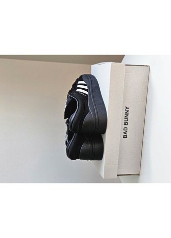 Чорні Осінні кросівки чоловічі і жіночі adidas campus x bad bunny black white | адідас кампус чорні білі No Brand