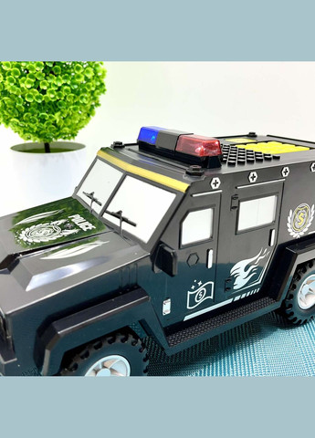 Сейф-копилка Машина полицейская 3в1 с кодовым замком 30см Черная (DSM-6672) No Brand (305404681)