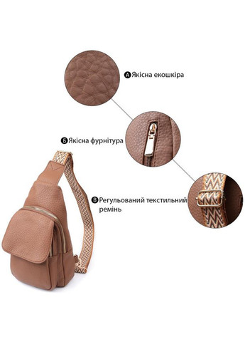 Сумка жіноча планшет для документів рюкзак слінг в дорогу сумочка для телефону Коричневий 34824 Vintage (332612600)