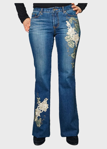 Женские винтажные клешеные джинсы S-1537 Синий Tantra - (272797648)