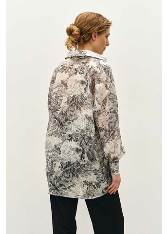 Молочная женская блуза с тенселем mkrm4243 Rica Mare