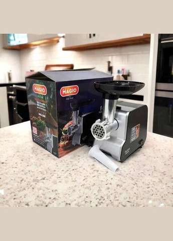 Електрична м'ясорубка MG-268 м'ясорубка 2 решітки 2 режими роботи Чорний 2000 Вт Magio (312475754)