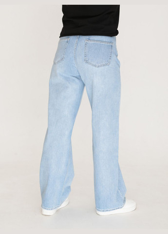 Джинси жіночі блакитні прямі від стегна з високою посадкою Релакс Cracpot - (322999549)
