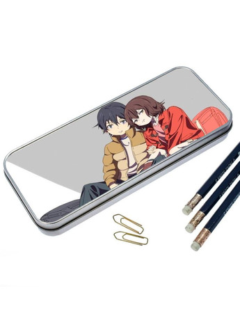 Пенал шкільний для хлопчика та дівчинки металевий Місто, де немає лише мене #002 7*18 см Silver No Brand (309154960)